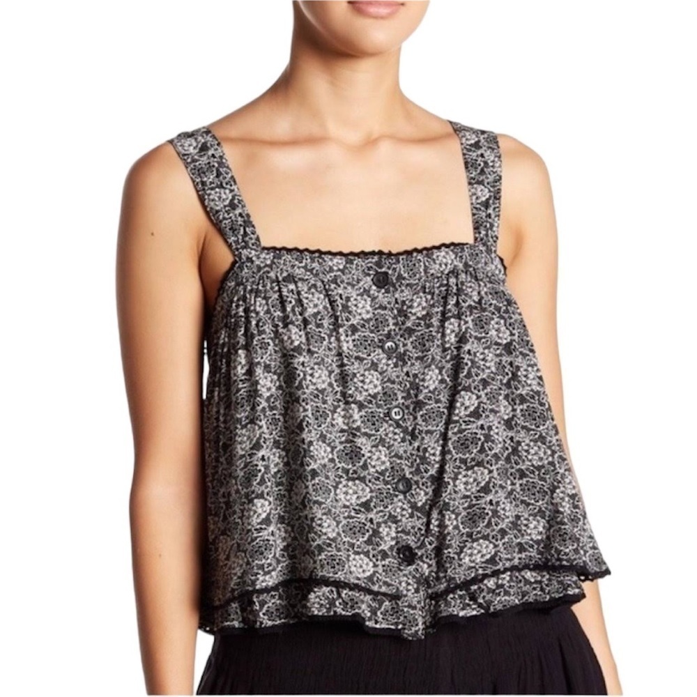 Free People Sweet Caroline Relax Black Top Size XS